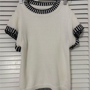 Amazon Women's White and Black Striped Blouse